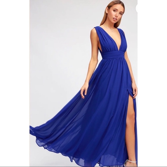 Lulus Dresses & Skirts - LULUS HEAVENLY HUES Royal Blue Maxi Dress size M